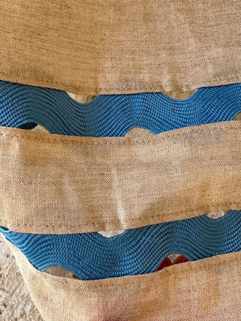 Sail to Sable Linen Maxi Dress Small and Metallic Gold with Ric/Rac Detail NWT - Picture 5 of 10